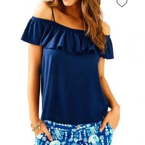 Lilly Pulitzer Off the Shoulder Ruffle Top
